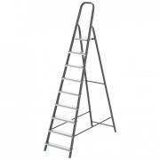 Стремянка, 9 ступеней, стальной профиль, алюминиевые ступени (h=3.350m) Россия Сибртех