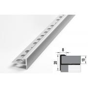 Профиль для ступеней алюминиевый ПУ 13.2700.01л серебро