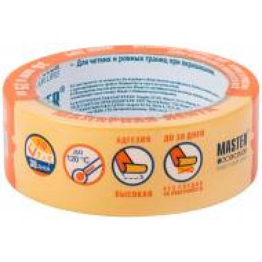 Лента малярная золотистая, рисовая бумага, термостойк. до 100°c, УФ-стойкость до 30 дней, 36 мм х 25 м