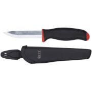 Нож строительный, нерж.сталь, прорезиненная ручка ФИТ