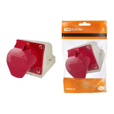 Розетка 124 стацион.3Р+РЕ 32А 380В IP44