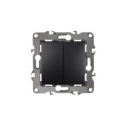 Выключатель"ЭРА" серия 12, 2СП Антрацит под рамку
