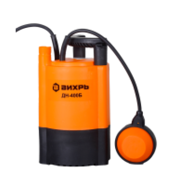 Насос дренажный ДН-400Б, 400Вт, 6000л/ч, Hmax - 11м, для полива из бочки, Вихрь