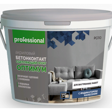 Бетонконтакт ОПТИМУМ для внутренних работ PG110 ( 12кг) ТМ "Professional"