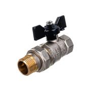 Кран шаровый американка латунь D 1/2", Вн/Нар, с флажковой ручкой