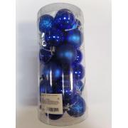 Шар 4 см, (набор 24 шт) Микс фактур, 201-0626, Синий