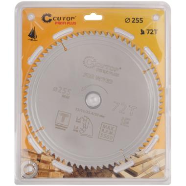 Диск пильный по дереву с тефлоновым покрытием 72Т, cutop profi plus, 255 х 1,8/2,6 х 32/30/25,4/20 мм