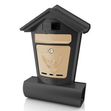 Почтовый ящик"Элит" Беж.-черный с замком (пластик.)
