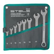 Набор ключей комбинированных 6-19 мм, 8 шт., CrV, матовый хром Stels