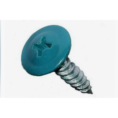 Саморез с прессшайбой, острый, D 4,2 мм 19 мм морская волна (RAL 5021)