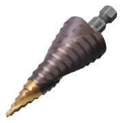 Сверло ступенчатое 4-6-8-10-12-14-16-18-20-22-24-26-28-30-32 мм, кобальт 5%, 6-гран хвостовик Denzel