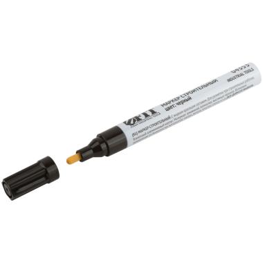 Маркер строительный с жидким красящим составом, алюминиевый корпус, черный, 12шт/уп (ПОШТУЧНО), ФИТ