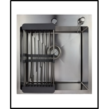 Мойка премиум нерж.сталь 3мм 500*440 с сифоном, дозатором, коландером Сатин Golden Fox