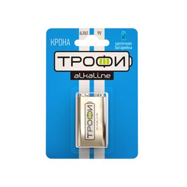 Батарейка 6LR61 крона, щелочная Трофи