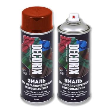 Эмаль аэроз. DECORIX  д/металлочереп. шоколадно-корич.  RAL8017  520мл