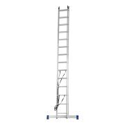 Лестница, 2х14 ступеней двухсекционная алюминиевая 3.94м (max h=6.74м), до 150кг, Сибртех