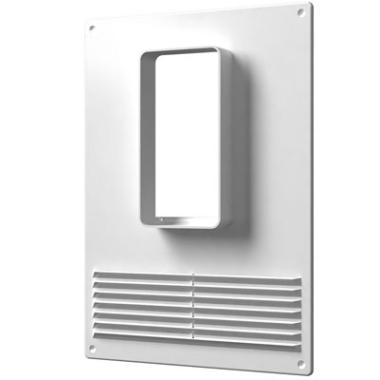 Площадка торцевая пластик. 205*240 фланец 60*120 вертикальная с решеткой 612ПВ д/пластик.воздух-ов