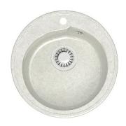 Мойка каменная Венди Z4Q15 (бел.гранит) глянец 435х435х200 с сифоном, герметиком Gota Rocio