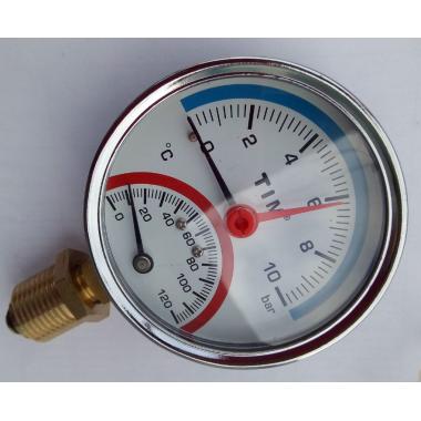 Термоманометр радиальный 1/2 10 bar Y-80-10