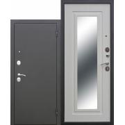 Дверь металлическая Царское зеркало Серебро Белый ясень (860мм) левая"Ferroni"4169