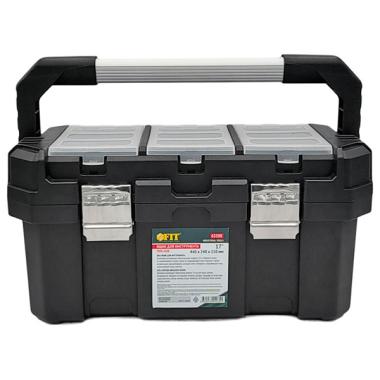 Ящик для инструмента пластиковый 17" ( 440х240х210 мм ) металл.замки, алюминиевая ручка ФИТ