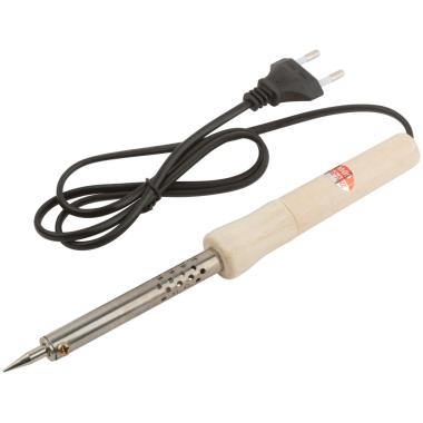 Паяльник 60Вт 220В, медное жало 5,8мм с долговечным покрытием, деревянная ручка, блистер, MOS