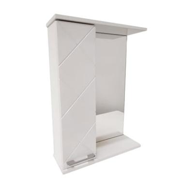 Зеркало-шкаф КУБА 600мм левый (1дверь) белый Gota Rocio