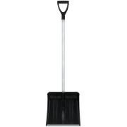 Лопата для уборки снега 365х380x1450мм "Снежинка" пластиковая, алюминиевый черенок, Инструм-Агро