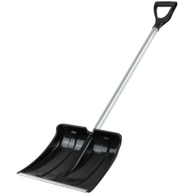 Лопата для уборки снега "Снежинка" пластиковая, алюминиевый черенок 365х380x1450 мм (100158)