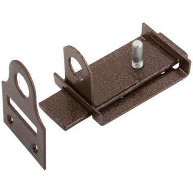 Засов накладной с проушинами, медь  103 х 50 мм