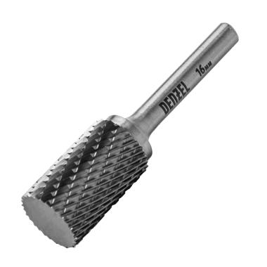 Борфреза твердосплавная по металлу, дереву, пластику, цилиндрическая, тип-А, 16 мм, Denzel