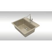 Мойка каменная Джекки Z9Q5 (песочн.) глянец 570x505x200 с сифоном, герметиком, Gota Rocio