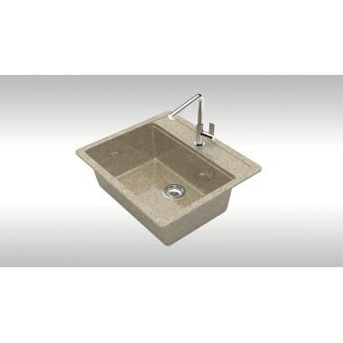 Мойка каменная Джекки Z9Q5 (песочн.) глянец 570x505x200 с сифоном, герметиком, Gota Rocio