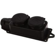 Розетка-колодка каучук 2гн. с/з 16А