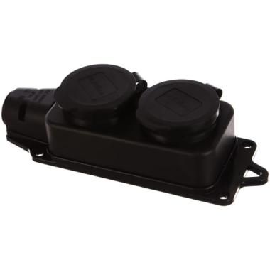 Розетка-колодка каучук 2гн. с/з 16А