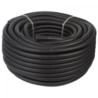 Труба гофрированная ПНД 16мм черный наружная (Бухта 25м)