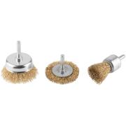 Корщетки со штифтом, набор 3 шт. ( колесо 50 мм / чашка 50 мм / венчик 25 мм ) Курс