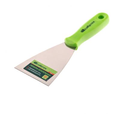 Шпательная лопатка из нержавеющей стали, 80 мм, пластиковая ручка Сибртех