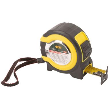 Рулетка 7,5 м x 25 мм, 2кл.точности, двойной стопор, двойной зацеп, прорезиненная, Техно, FIT