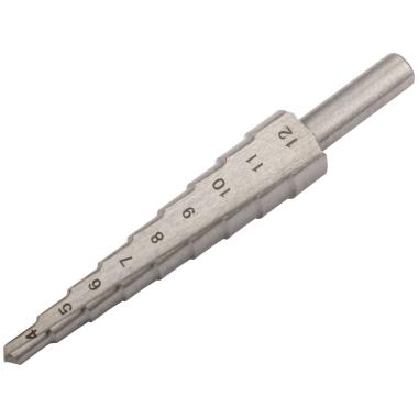 Сверло ступенчатое 4-5-6-7-8-9-10-11-12 мм, HSS, FIT