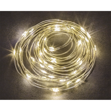 Эл. гирлянда Нить на батарейках,10.2 м Теплый белый Navigator