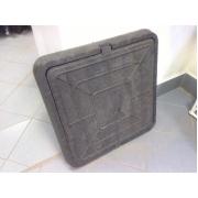 Люк полимерно-песчаный, тип Л, КВАДРАТНЫЙ, серый, (без ручек), размер нар.665/вн.550, вес 30кг