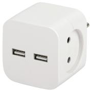 Двойник (разветвитель) 10А б/з 2хUSB ЭРА