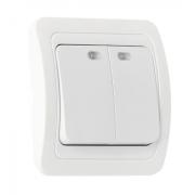 Выключатель"Марс"2СП белый подсветка"Smartbuy"
