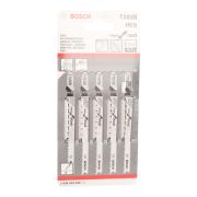 Пилки для лобзика T101B 5 шт. (74 мм; хвостовик с 1 упором; чистый пропил; HCS) BOSCH