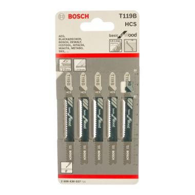 Пилки для лобзика T119B по дереву (67 мм; 5 шт.) HCS Bosch