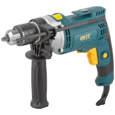 Дрель ударная 750 Вт; 0-3000 об/мин; КлП 13 мм; 2,4 кг; мет. корп.; рез. накл.; коробка ФИТ