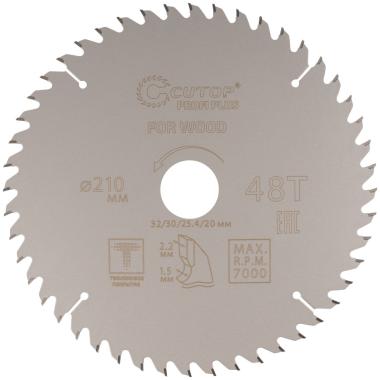 Диск пильный по дереву с тефлоновым покрытием 48Т Cutop Profi plus 210 х 1,5/2,2 х 32/30/25,4/20 мм