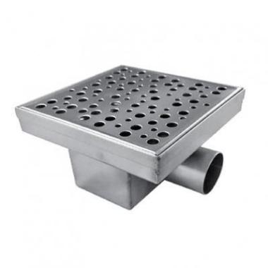Трап вертикальный D 50 мм., решетка нерж. сталь, 15*15см