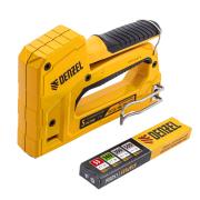 Степлер мебельный 5в1, тип 53 и 13, 6-14мм, тип 140, 10-14мм, тип 300, 15мм, тип 500, 15мм// Denzel